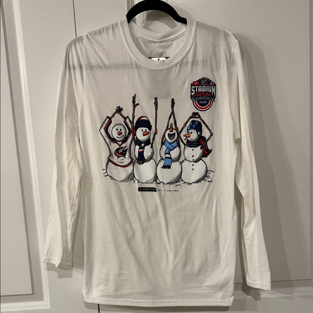 NWT Fanatics Stadium Series 2025 Ohio Stadium White Snowman Short Sleeve Tee S